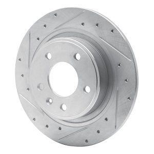 Buick Cascada Brake Rotor (1) - Rear Left - R1 Concepts - Drilled & Slotted - Silver - `11-`19